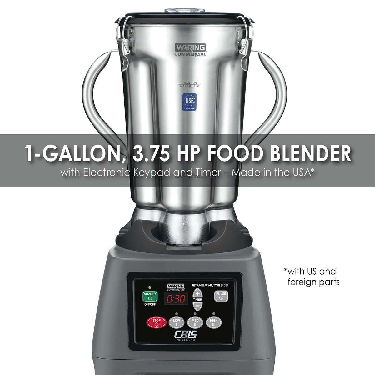 Waring Commercial One-Gallon 3.75 HP Food Blender with Spigot