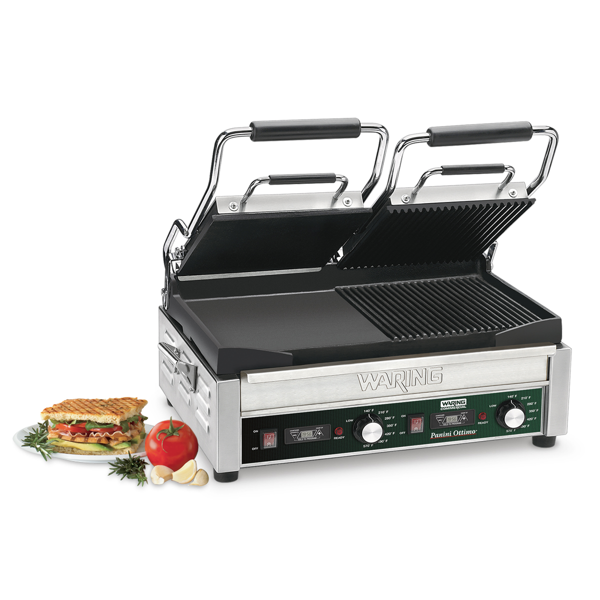 VEVOR Commercial Sandwich Panini Press Grill, 2X1800W Double Flat