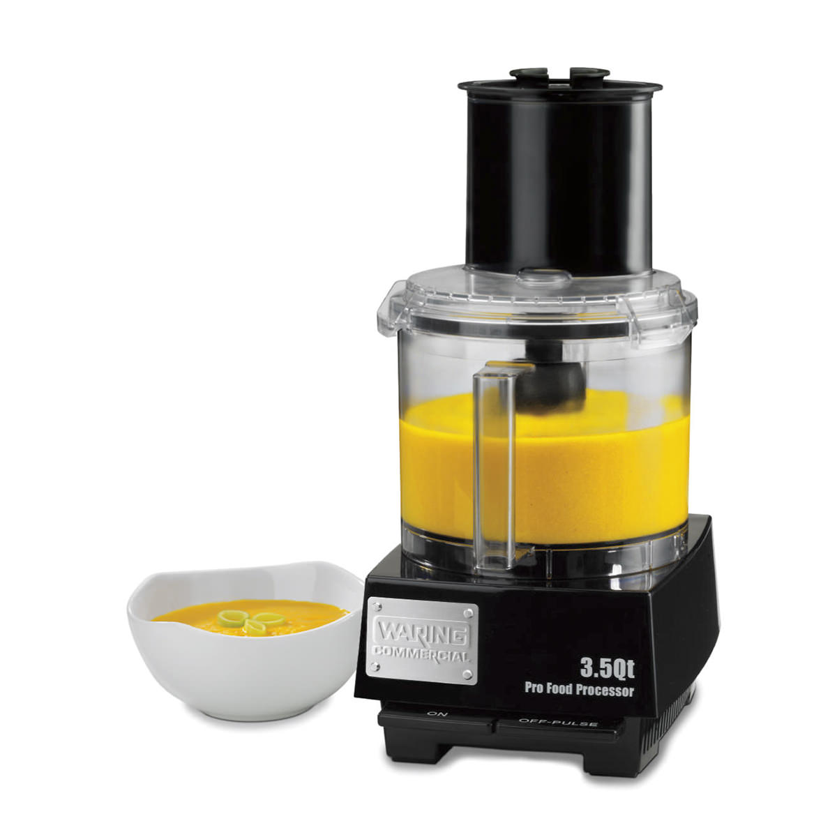 Waring WFP16SC Combination Food Processor with 4 Qt. Clear Bowl, Continuous  Feed Attachment, and 3 Discs 