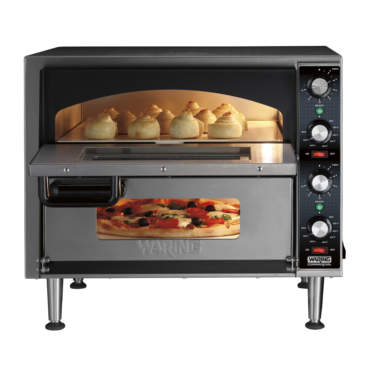 Waring Commercial Double-Deck Pizza Oven - Dual Chamber