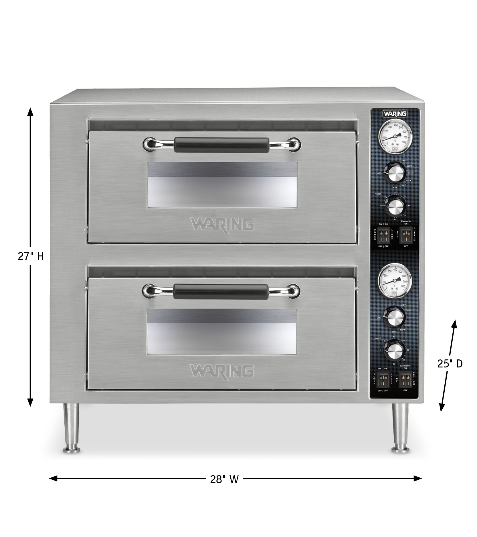 Waring Commercial Double-Deck Pizza Oven - Dual Chamber